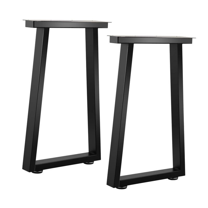 ALLCOS 22 Inch Coffee Table Legs Black Metal Bench Legs Trapezoid Heavy Duty Table Legs DIY Project for Coffee Table Bench Black Set of 2