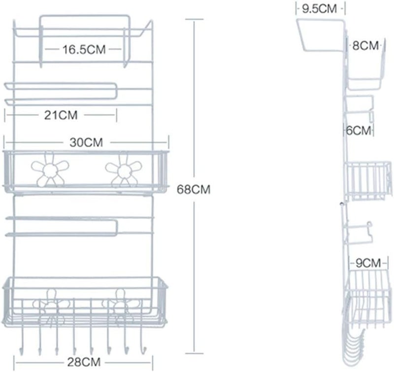Decorlay Metal Self-Adhesive Multi-Layer Refrigerator Broadside Floating Shelves Rack Storage Hanging Organizational Fridge Side Shelf Tissue Roll Holder Kitchen Organizer (Refrigerator Side Rack) - Image 3