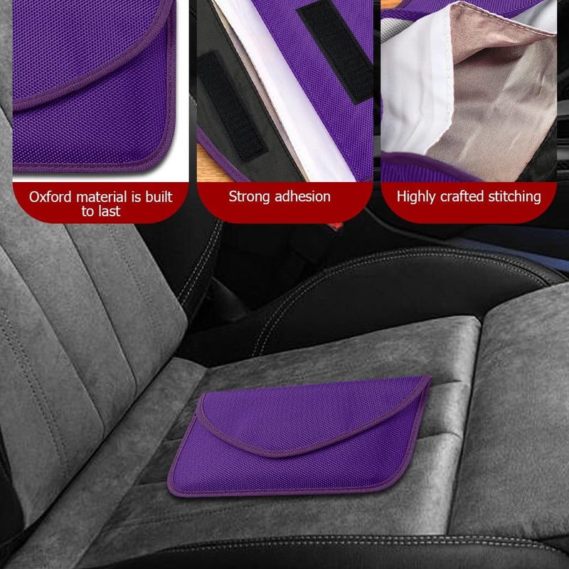 Lyxheth 2PCS Faraday Bags for Car Key and Cell Phone, Signal Blocking Bag, Faraday Key Fob Protector, Universal Cell Phone Privacy Card Protection Car Accessories for Anti-Thefting (Purple) - Image 4