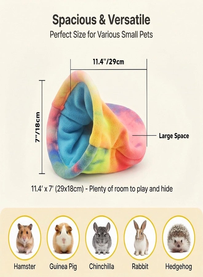 RAINFLOW Guinea Pig Snuggle Sack - Cute Small Animal Bed Fleece Sleep Sacks Anti Collapse Opening Designed Cage Liner Hideout, Washable Bunny Rabbit Bed for Indoor Small Pets Hamster Ferret Hedgehog - Image 3