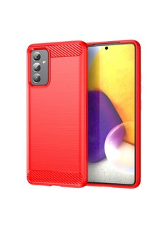 Generic Case Cover For Samsung Galaxy Quantum 2 Brushed Texture Carbon Fiber TPU Phone Case (Red) 