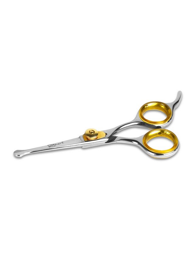 Sharf Gold Touch 4.5 Inch 440C Japanese Stainless Steel Pet Grooming Scissor With Round Tip And Ballpoint For Safety - Image 1