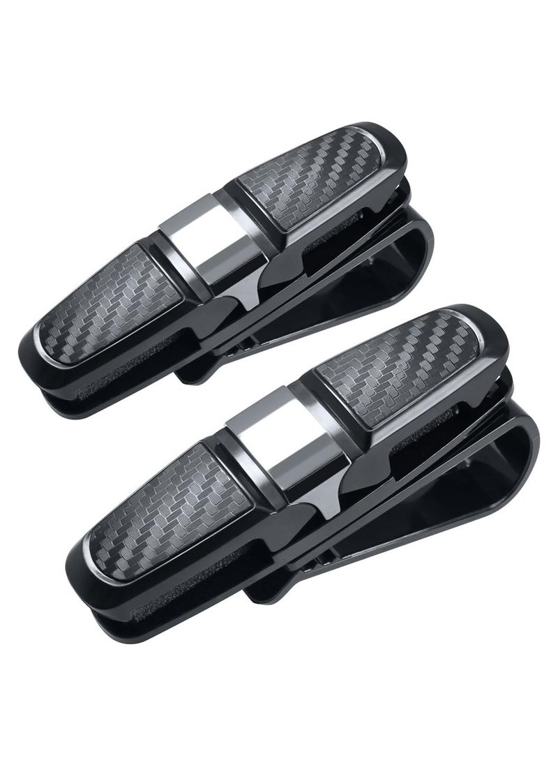 Generic 2 Pack Car Sunglass Holder Glasses Holder for Car Sun Visor Sunglasses with Card Clip (Black)  - Image 1
