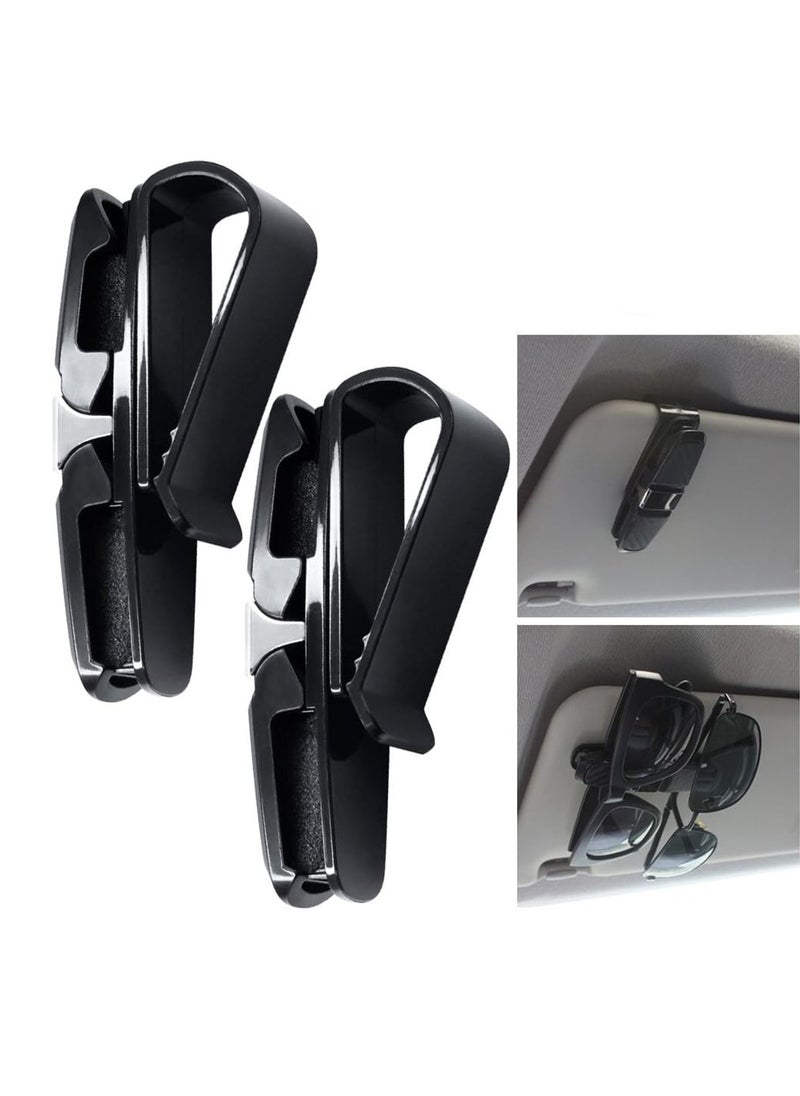 Generic 2 Pack Car Sunglass Holder Glasses Holder for Car Sun Visor Sunglasses with Card Clip (Black)  - Image 2