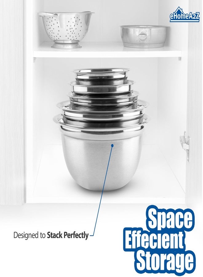 EHOMEA2Z Stainless Steel Mixing Bowls Set, Deep Mixing Bowls,Durable, Stackable,Food-Grade Safe,Rust and Corrosion Resistant Mixing Bowls Stainless Steel,Food Prep (5Pc Set) - Image 3