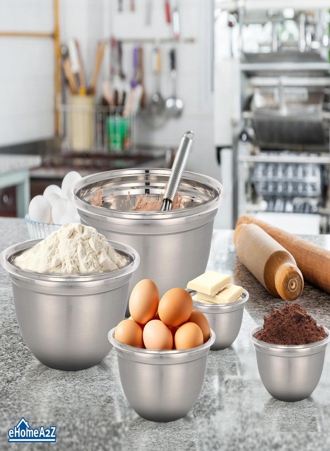 EHOMEA2Z Stainless Steel Mixing Bowls Set, Deep Mixing Bowls,Durable, Stackable,Food-Grade Safe,Rust and Corrosion Resistant Mixing Bowls Stainless Steel,Food Prep (5Pc Set) - Image 2