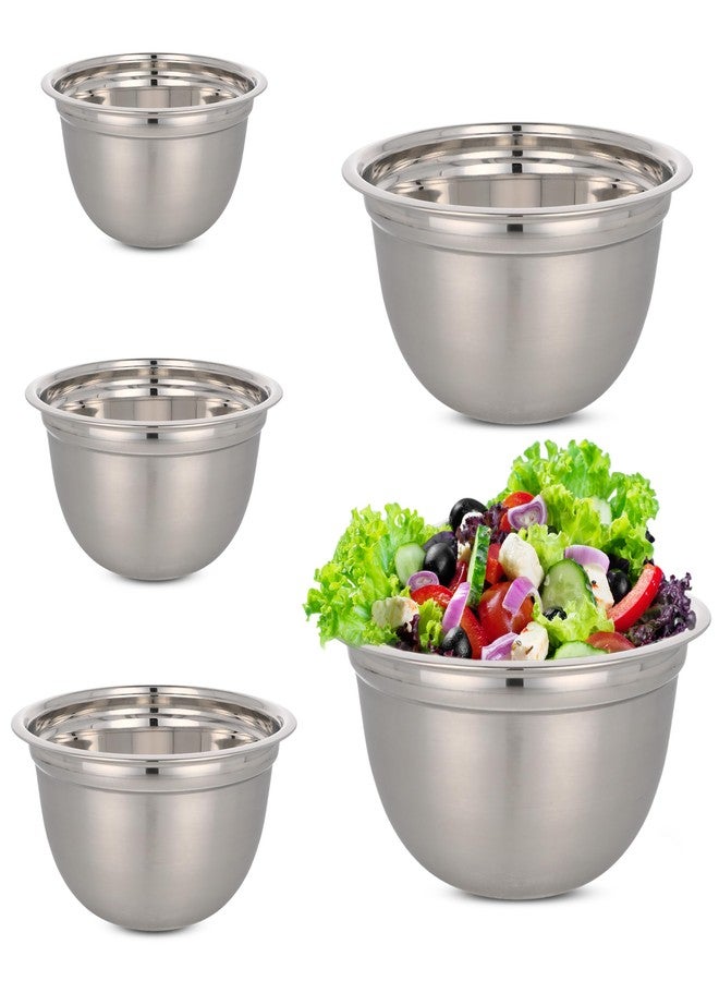EHOMEA2Z Stainless Steel Mixing Bowls Set, Deep Mixing Bowls,Durable, Stackable,Food-Grade Safe,Rust and Corrosion Resistant Mixing Bowls Stainless Steel,Food Prep (5Pc Set) - Image 1