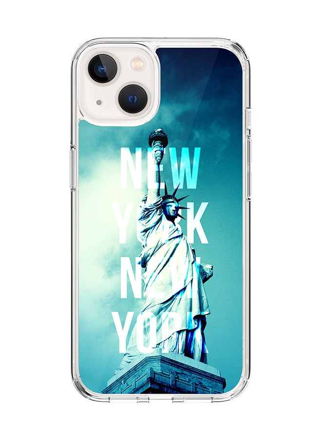 Classic Clear for Apple iPhone 14 Case Hybrid Soft Cover Flexible Edges Anti Drop TPU PC Gel Thin Transparent Cover [ Designed for Apple iPhone 14 ] - New York New York Full Print