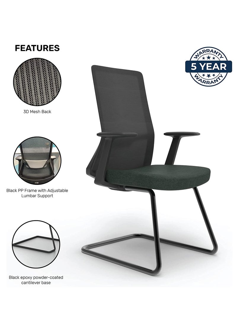 BAFCO Mesh Back Ergonomic Office Executive Adjustable Height Modern Comfort Mesh Wide Seat Home Working Study Office Visitor Chair (Black) - Image 2
