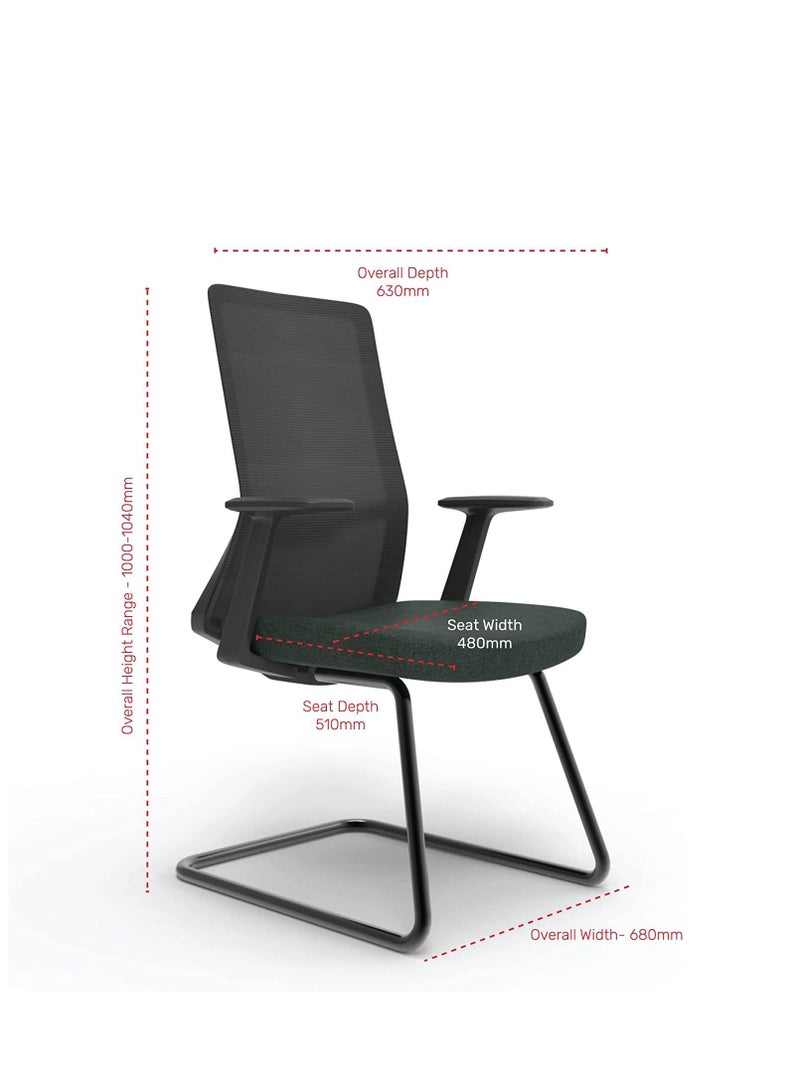 BAFCO Mesh Back Ergonomic Office Executive Adjustable Height Modern Comfort Mesh Wide Seat Home Working Study Office Visitor Chair (Black) - Image 3