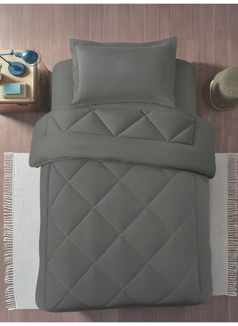 Donetella Bedding Comforter Set, Single Size 170x230 cm - 2-Pcs Solid Quilted Bed Set, Microfiber Fabric - 1 Comforter And 1 Pillow Shams
