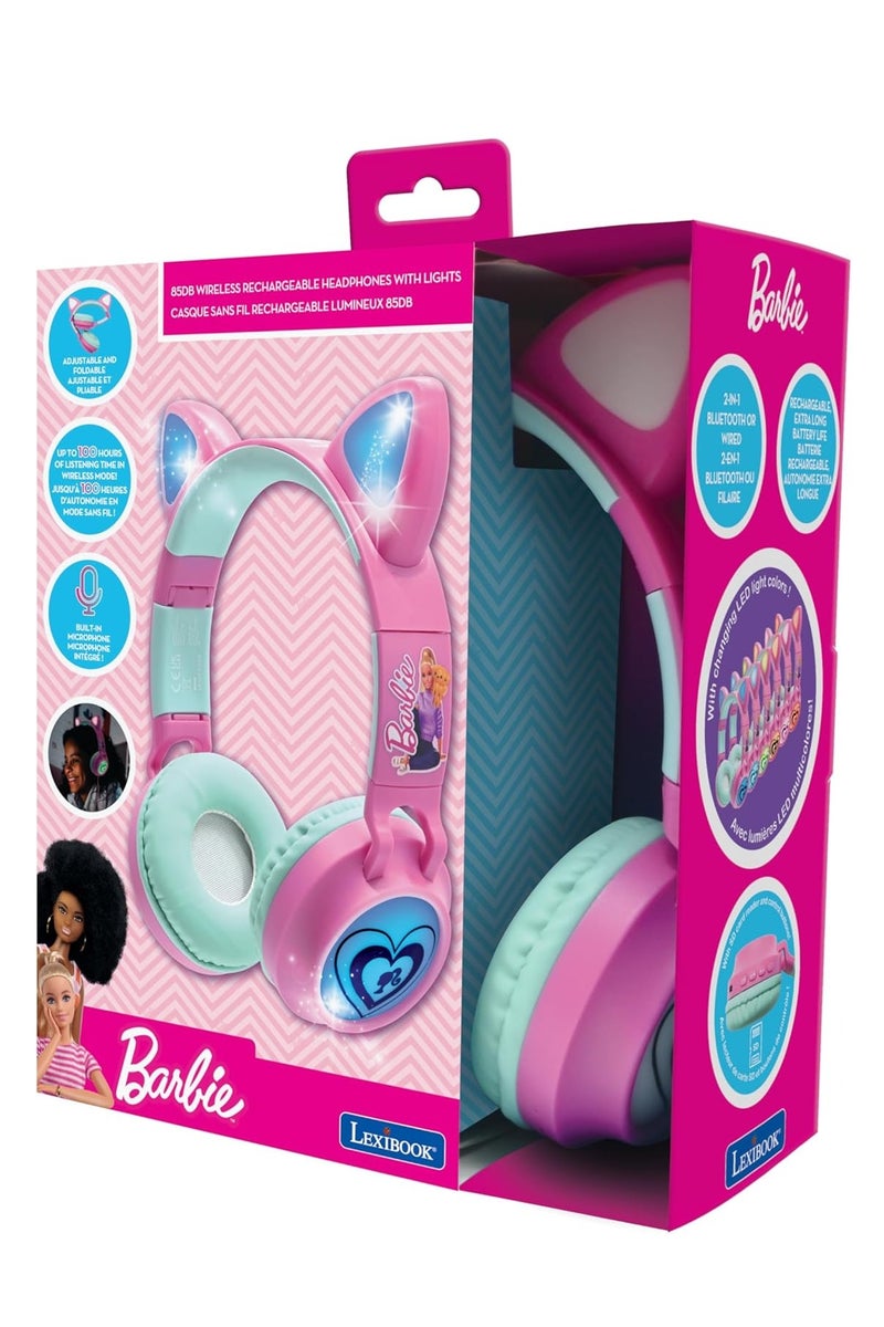 ليكسيبوك سماعات Lexibook Barbie اللاسلكية القابلة لإعادة الشحن مع إضاءة - Image 2