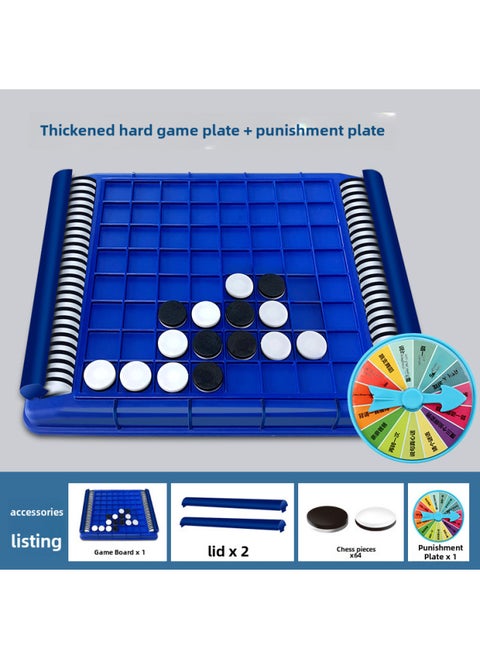 Flip Black And White Chess Children's Backgammon Parent-child Interactive Desktop Game Logical Thinking Reasoning Educational Toys-Color: Thickened Chessboard 64 Chess Punishment Board ]