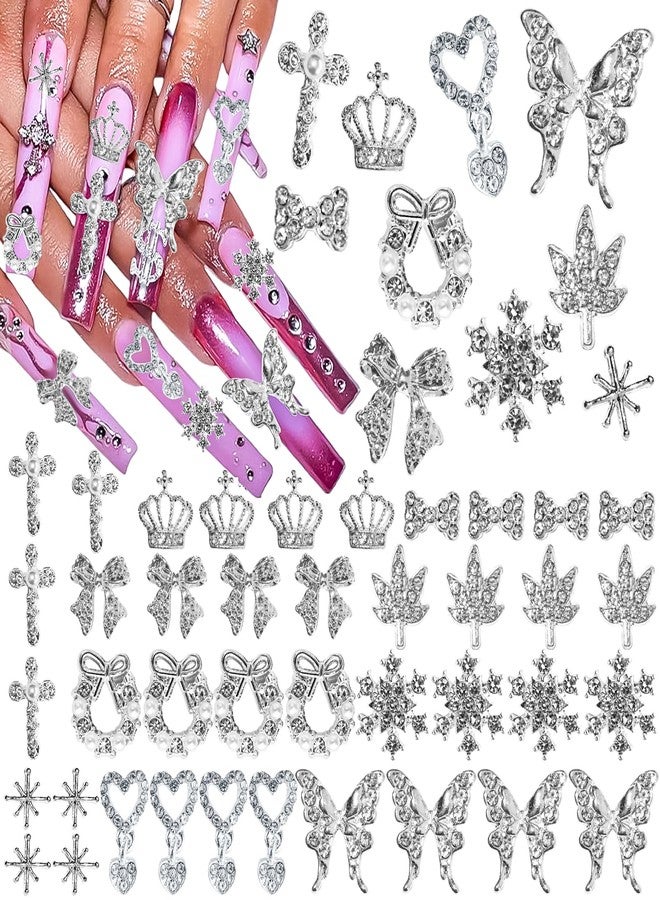Lifextol 40pc Nail Charms for Women Nail Gems Rhinestones for Nails Decoration - Image 1