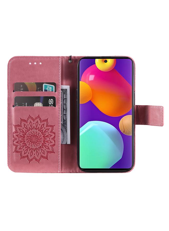 اس-توب جراب لهاتف Samsung Galaxy M62 / F62 جراب هاتف جلدي قابل للطي بنقشة عباد الشمس - Image 4