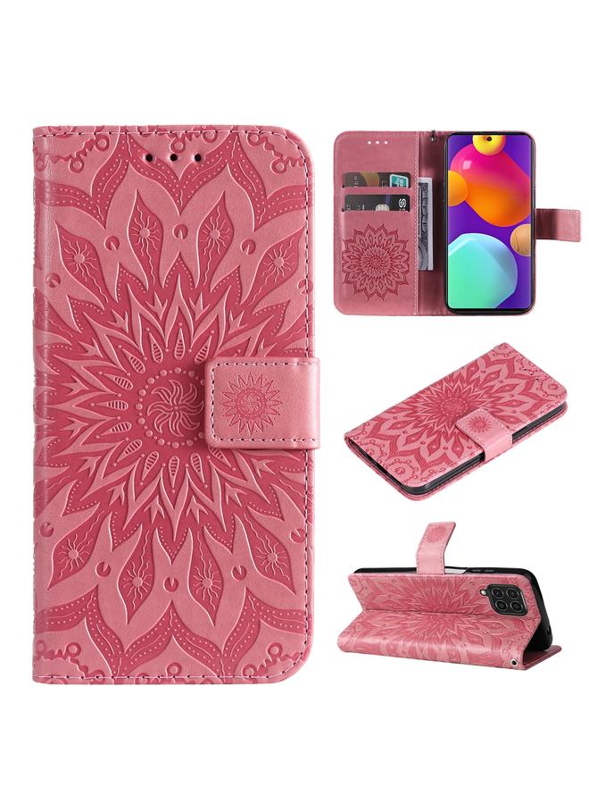 اس-توب جراب لهاتف Samsung Galaxy M62 / F62 جراب هاتف جلدي قابل للطي بنقشة عباد الشمس - Image 1