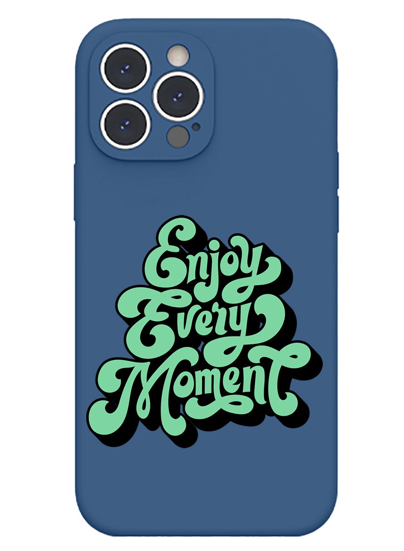 Theodor Protective Slim Fit Case Liquid Silicone Cover with Full Body Protection Anti-Scratch Shockproof Case For iPhone 13 Pro Max Blue  - Enjoy your rally copy - Image 1