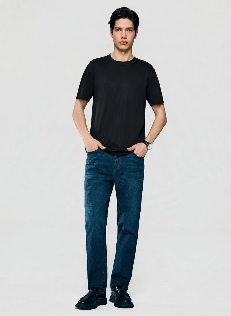 GIORDANO Men Slim Cotton Modal Silk Premium Tee
