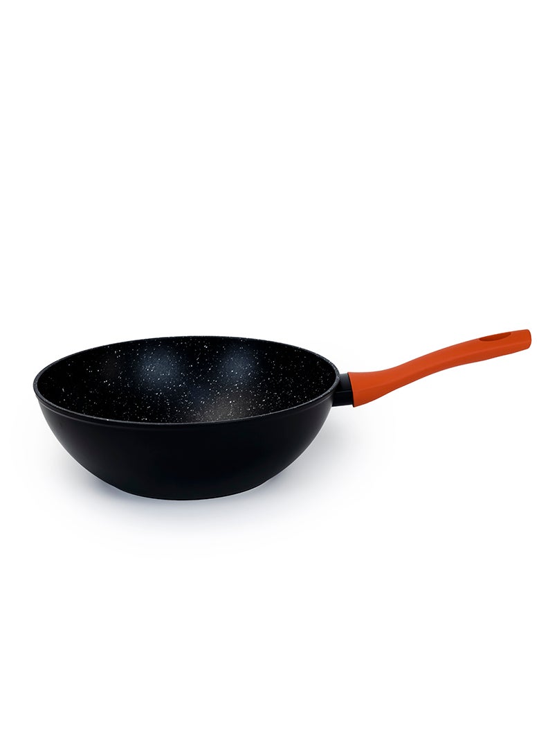 Wilson - Aluminum Wok Pan 28x13cm with Marble Coating Silicon Handle and Induction Bottom - Image 1