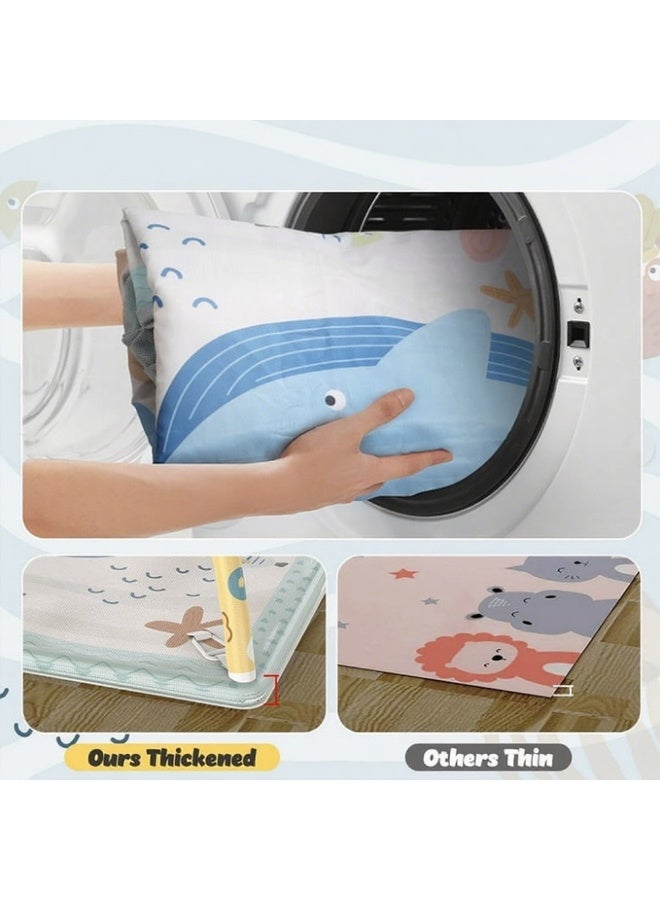 VTERLY Baby Play Gym Mat with Ball Pit Activity Gym Center Tummy Time Mat Thickened Mat Sensory Exploration Motor Skill Development for Newborn Infant Baby Toddlers - Image 5