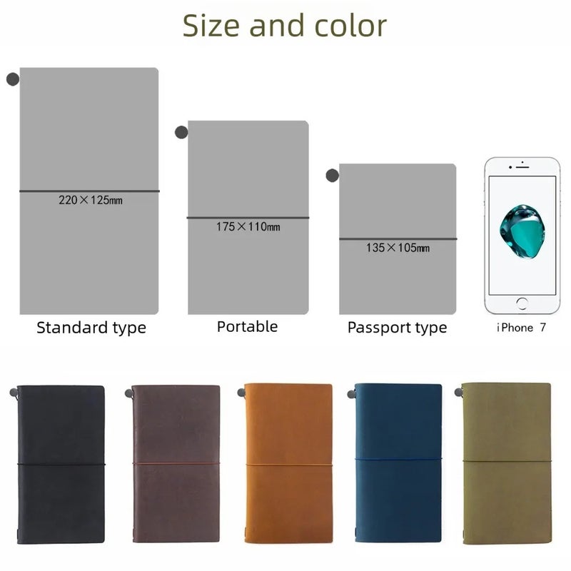 Travel Retro Leather Notebook, Refillable - Image 4
