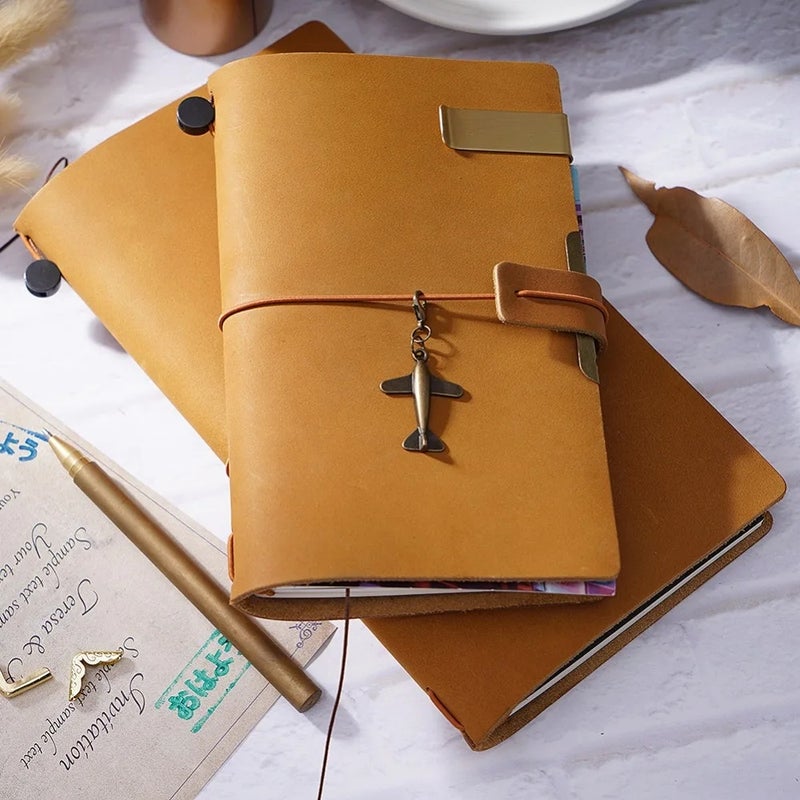 Travel Retro Leather Notebook, Refillable - Image 3