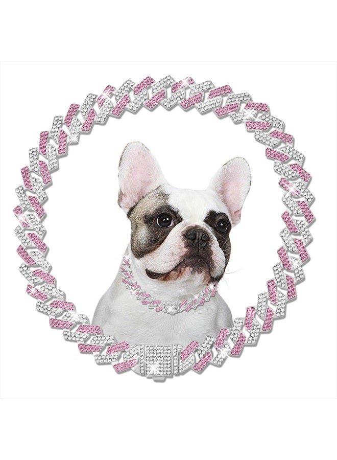 KOLODOGO سلسلة كلب معدنية مرصعة بالألماس لتدريب الكلاب مع مشبك آمن وأطواق للحيوانات الأليفة للكلاب الكبيرة والمتوسطة - Image 1