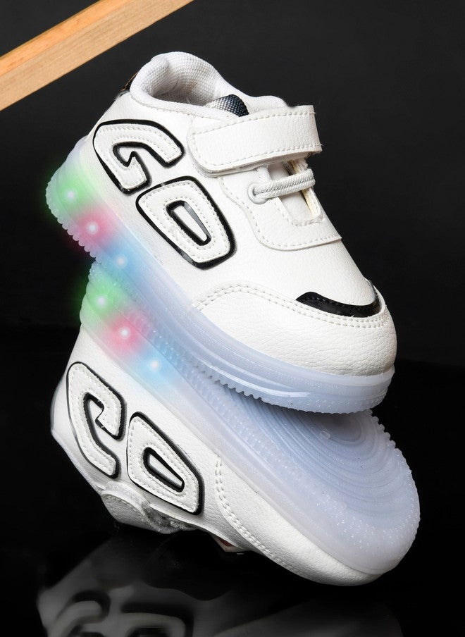 KATS Unisex Kids LED Colourblocked Sneakers with Velcro Closure - Image 1