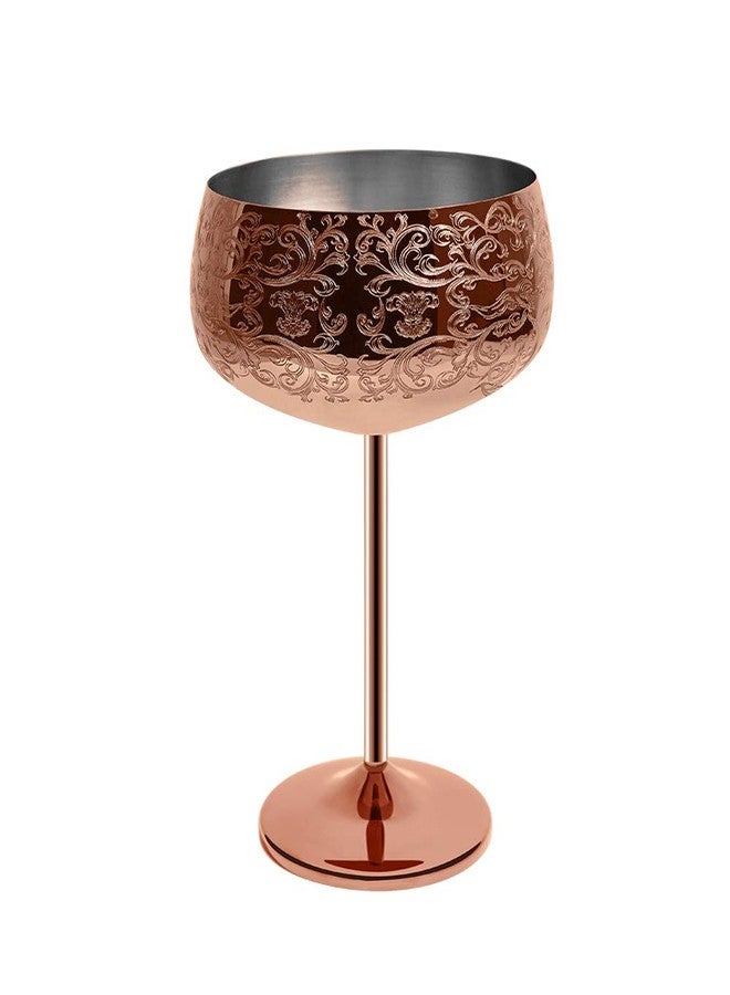 Skyfish Sky Fish 14 oz Etching Martini Cocktail Glasse,Copper Plated Stainless Steel,Set Of 2 With 2 Cocktail Picks - Image 3