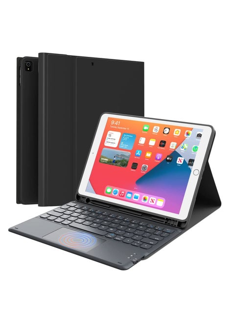 iPad Air 4th 5th Generation Case with Keyboard and Trackpad iPad Air 10.9 Keyboard Case iPad Pro 11 Inch Case with Keyboard 360 Rotatable Bluetooth Keyboard For iPad Touchpad Black