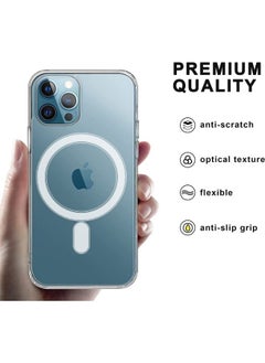 iPhone 14 pro Magsafe Case 6.1 Inch Slim Magnetic Case Yellowing-Resistant Shock Absorption Anti-Scratch Hard Back Crystal Case iPhone 14 pro Case Transparent