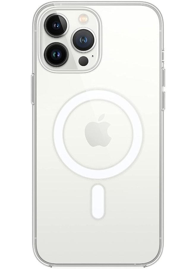 SHOPI - iPhone 14 pro Magsafe Case 6.1 Inch Slim Magnetic Case Yellowing-Resistant Shock Absorption Anti-Scratch Hard Back Crystal Case iPhone 14 pro Case Transparent - Image 1