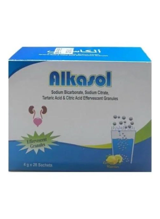 Alkasol Effervescent Granules 4gm x 28 sachets, Lemon Flavor