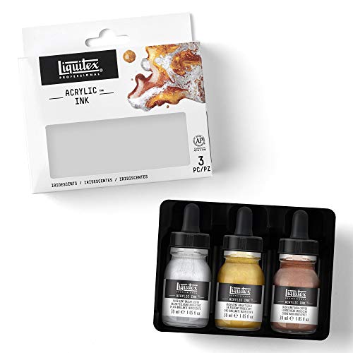 Liquitex Professional Acrylic Ink, 1-oz (30ml), Iridescent Set, Set of 3 - Image 2