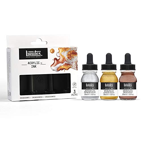 Liquitex Professional Acrylic Ink, 1-oz (30ml), Iridescent Set, Set of 3 - Image 5