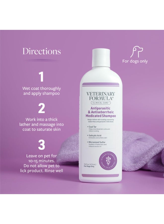 SynergyLabs Veterinary Formula Clinical Care Antiparasitic & Antiseborrheic Shampoo For Dogs 473 ml Volume: 473ml - Image 2
