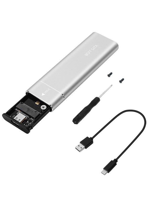 Usb 3.1 10g M.2 Solid State Drive Box Dual Protocol Ngff Nvme Notebook External M2 Hard Drive Box Digital Computer Mobile Hard-Color:Silver NGFF Single Protocol C- A 5G - Image 1