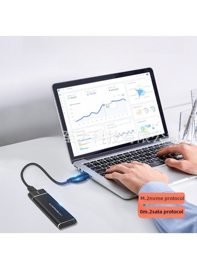 Usb 3.1 10g M.2 Solid State Drive Box Dual Protocol Ngff Nvme Notebook External M2 Hard Drive Box Digital Computer Mobile Hard-Color:Silver NGFF Single Protocol C- A 5G - Image 3