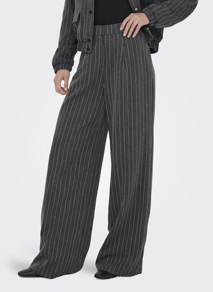 ONLY Striped Wide Leg Pants - Image 1