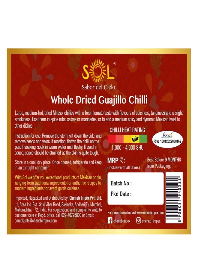 Sol Whole Dried Guajillo Chillies with stem, 60g - Image 3