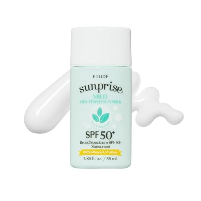 ETUDE Sunprise Sunscreen Mild Sun Milk SPF 50+ / PA++++ (55ml) | Sebum-free, Non-Sticky, Long Lasting Protection, 100% Mineral Korean Sunscreen for sensitive skin - Image 2