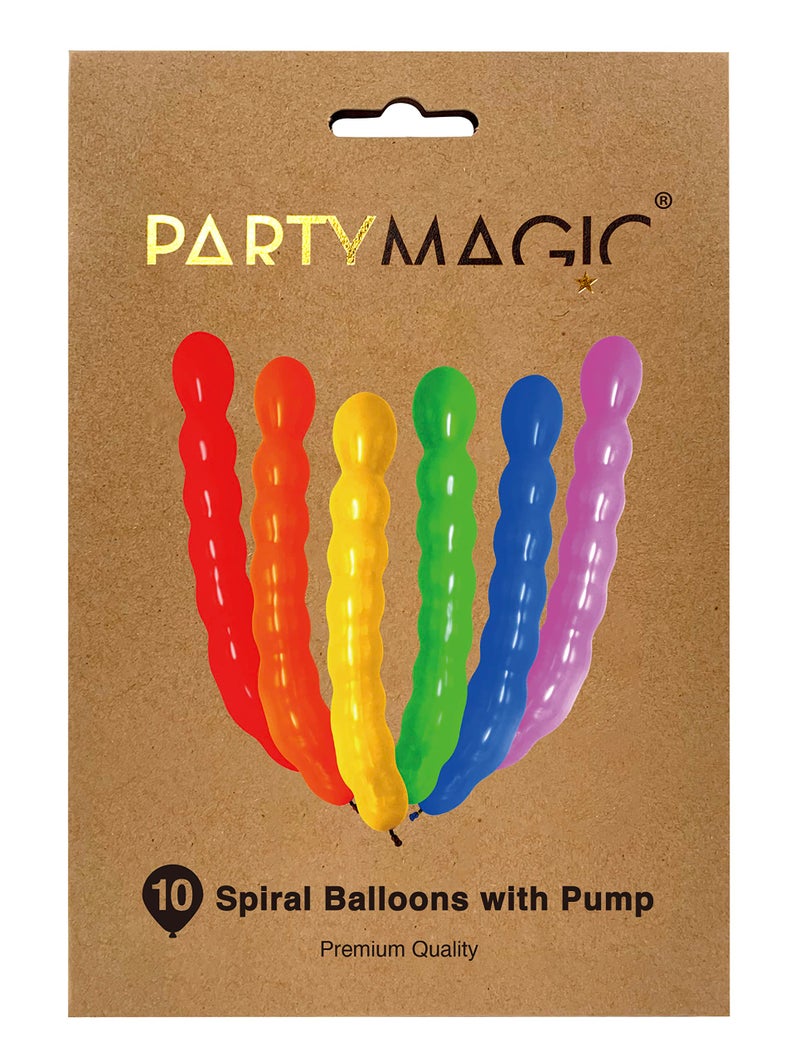 Party Magic 10 Spiral Balloons with Pump One Size - Image 1