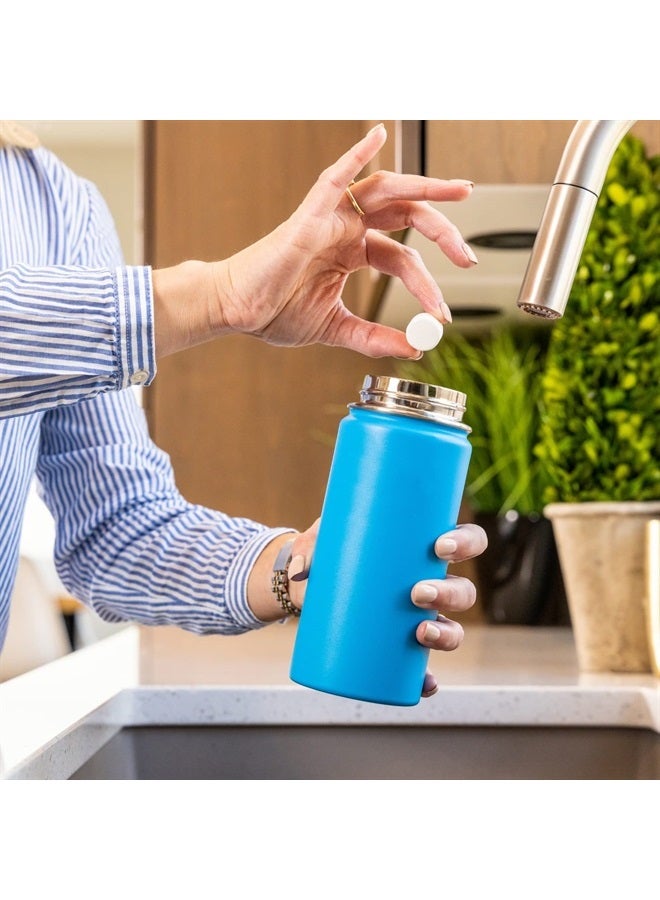 BOTTLE BRIGHT عبوة برايت حزمة واحدة (12 قرص) - تنظيف الفولاذ المقاوم للصدأ، الترمس، الكوب، زجاجات المياه المعزولة والقابلة لإعادة الاستخدام - أقراص التنظيف سهلة وآمنة للاستخدام - Image 5