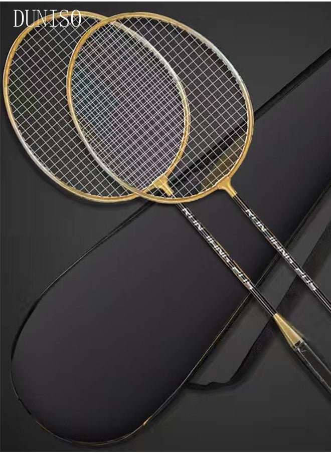 DUNISO - Badminton Rackets Set of 2 Badminton Racquets Lightweight Including Badminton Bag 3 Badminton Shuttlecock and Grip Tape - Image 1