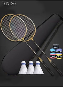 DUNISO Badminton Rackets Set of 2 Badminton Racquets Lightweight Including Badminton Bag 3 Badminton Shuttlecock and Grip Tape  - Image 1