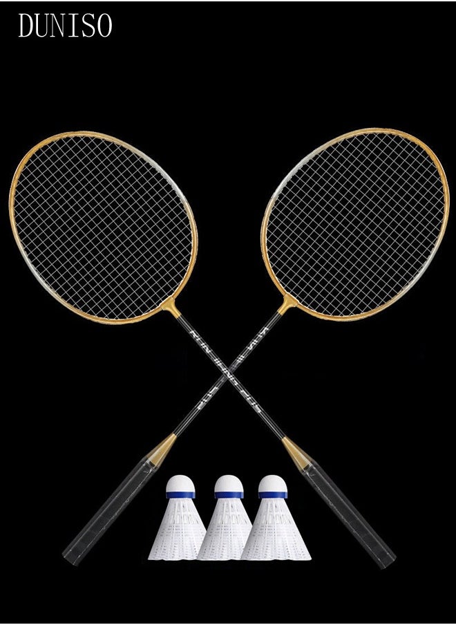 DUNISO - Badminton Rackets Set of 2 Badminton Racquets Lightweight Including Badminton Bag 3 Badminton Shuttlecock and Grip Tape - Image 1