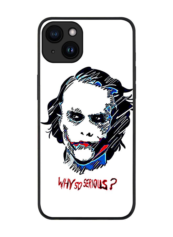 Stylizedd Cover for iPhone 15 Case Rugged Black Slim fit Soft Flexible Anti Drop TPU Gel Thin Protective Phone Cases - Why So Serious - Image 1