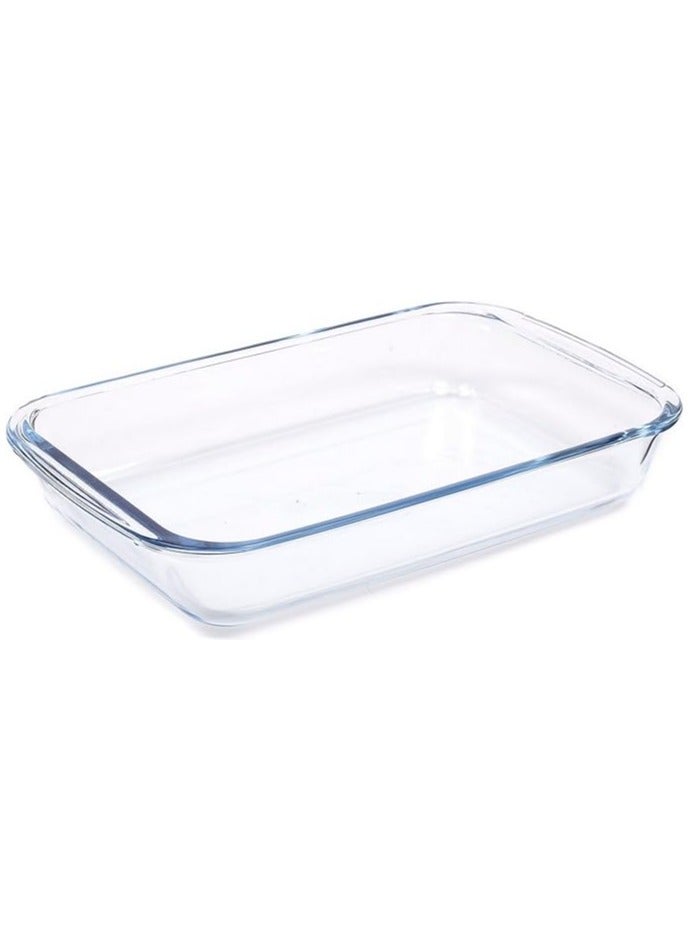 Heat Resistant Glass Oven Trays | Clear Glass Baking Tray Set | Oven u0026 Microwave Safe | Versatile Oven Tray | Glass Roasting Dishes - Image 1