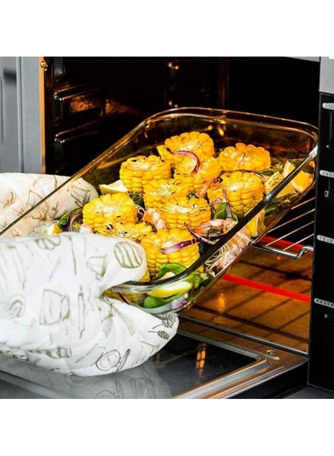 Heat Resistant Glass Oven Trays | Clear Glass Baking Tray Set | Oven u0026 Microwave Safe | Versatile Oven Tray | Glass Roasting Dishes - Image 5