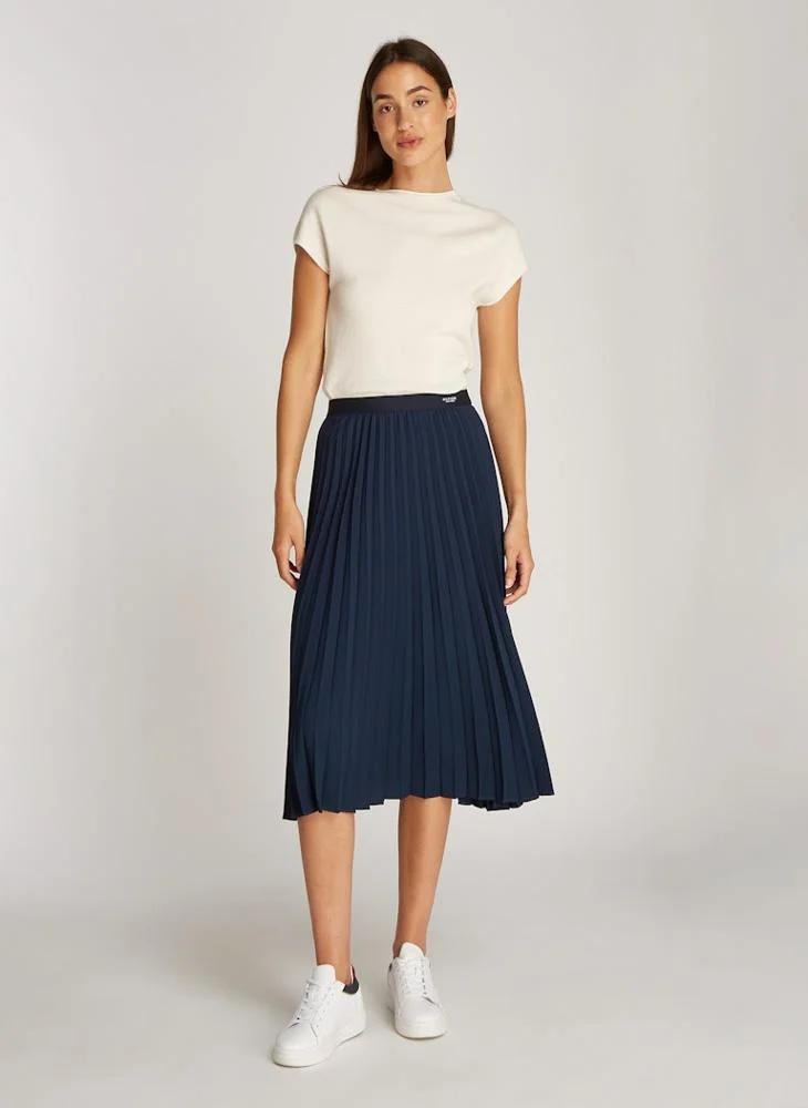 TOMMY HILFIGER Logo Plisse Skirt